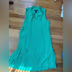 DKNY Kelly Green Pleated Shift Dress